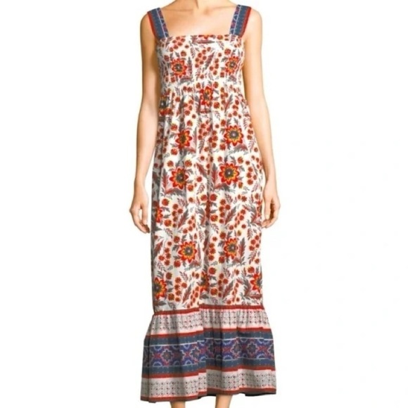 Joie Chisuzu Maxi Dress Smocked Chest Sleeveless Wide Straps Cotton Size Small - Picture 1 of 12